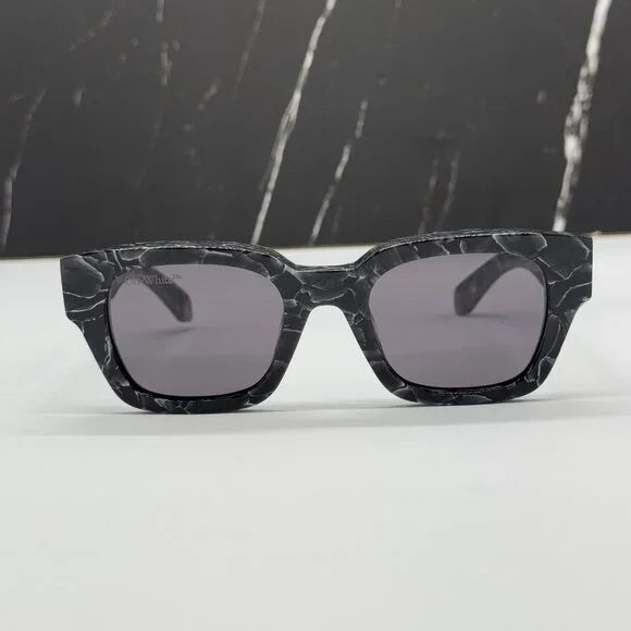 NEW OFF-WHITE UNISEX SUNGLASSES, OFF-WHITE ZURICH BLACK MARBLE EYEWEAR